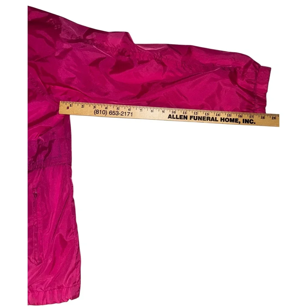 Country Concepts Lg Vintage 80's Hot Pink Windbreaker Jacket Collar Snap Waist